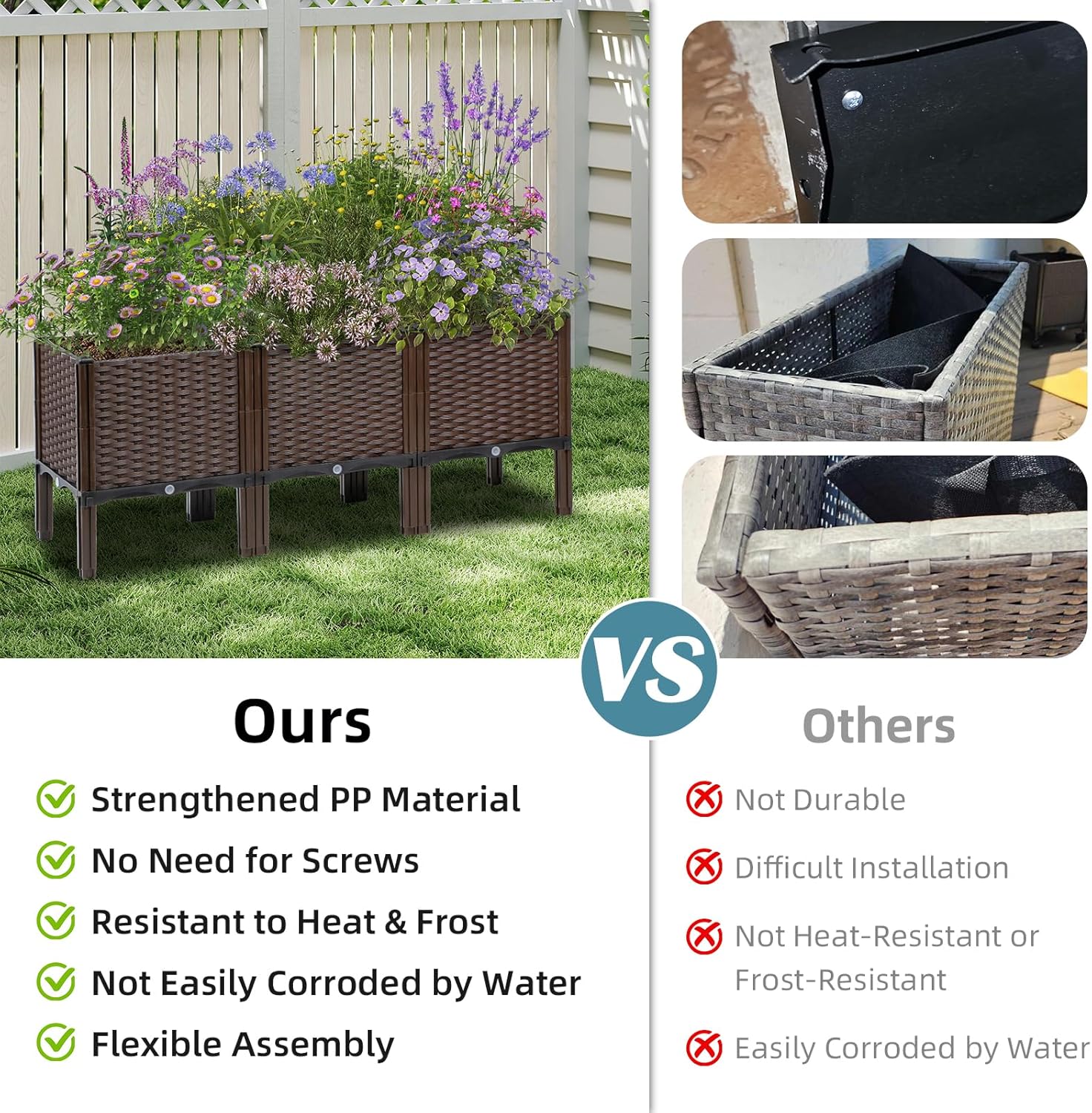 Vaso de Jardim em Rattan para  - Self Watering Planter avaliação e preço